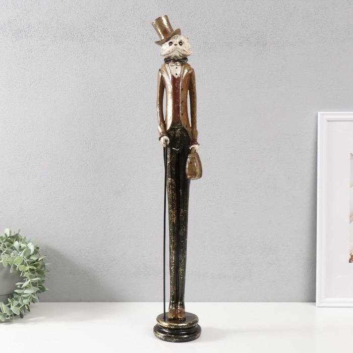 Сувенир полистоун Сувенир полистоун "Кот в шляпе-цилиндре с тростью" 10х12х65 см