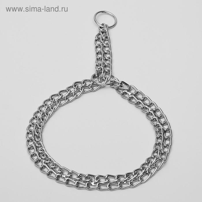 Ошейник - удавка металлический двухрядный, 75 см, толщина проволоки 3 мм Ошейник - удавка металлический двухрядный, 75 см, толщина проволоки 3 мм