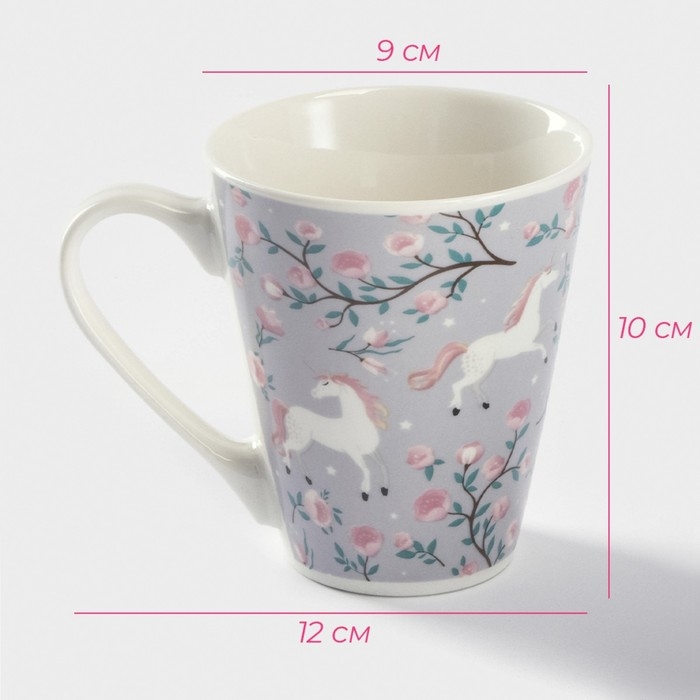 Кружка фарфоровая Доляна «Единорог», 320 мл Кружка фарфоровая Доляна «Единорог», 320 мл