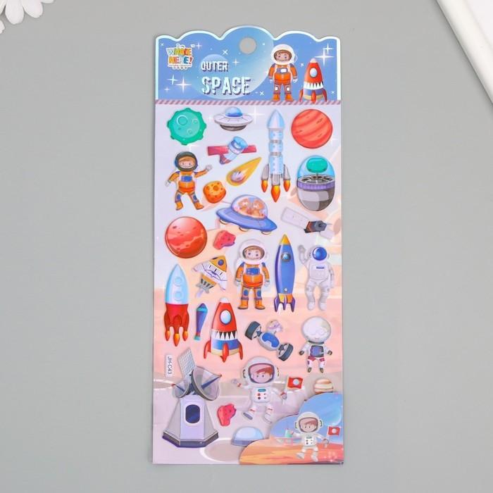 Наклейка пластик мягкие Наклейка пластик мягкие "Космос" МИКС 24,8х10,5 см