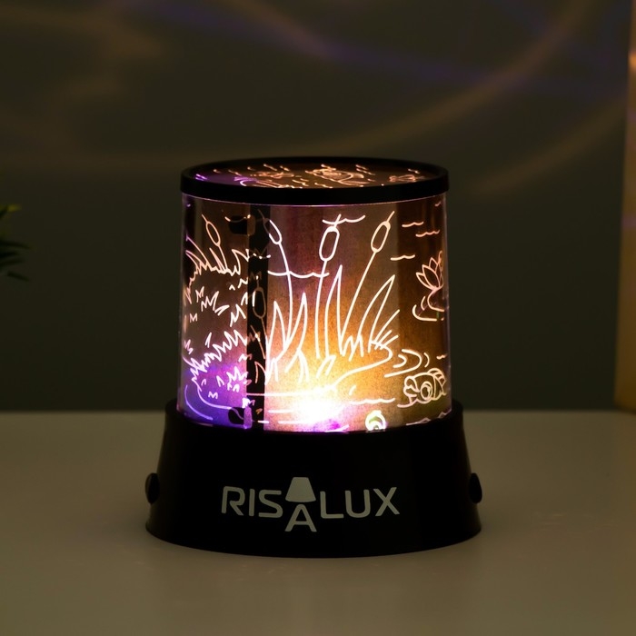 Ночник-проектор Ночник-проектор "Квакушки" LED USB/от батареек черный 10,8х10,8х11,5 см RISALUX