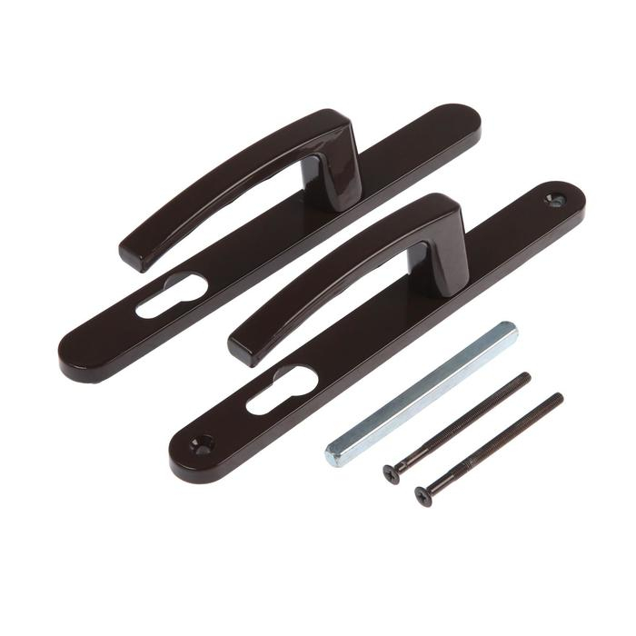 Гарнитур нажимной с пружиной 85/25 стандартный, RAL8017,  коричневый Гарнитур нажимной с пружиной 85/25 стандартный, RAL8017,  коричневый