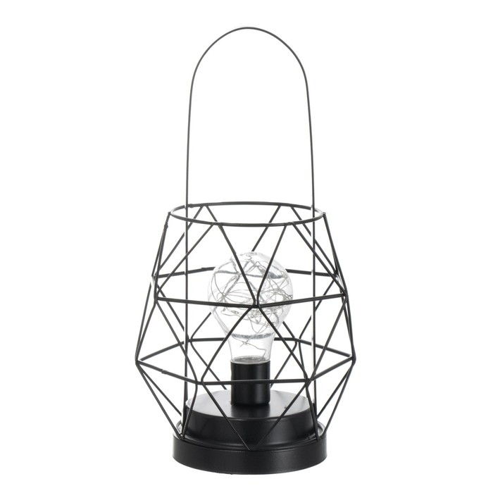 Ночник Ночник "Фонарь" LED от батареек ААА чёрный 14х14х27 см RISALUX