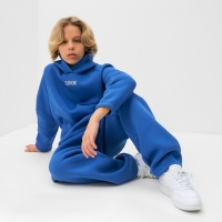 Костюм детский (худи, брюки) MINAKU: Basic Line KIDS, oversize, цвет синий, рост 116