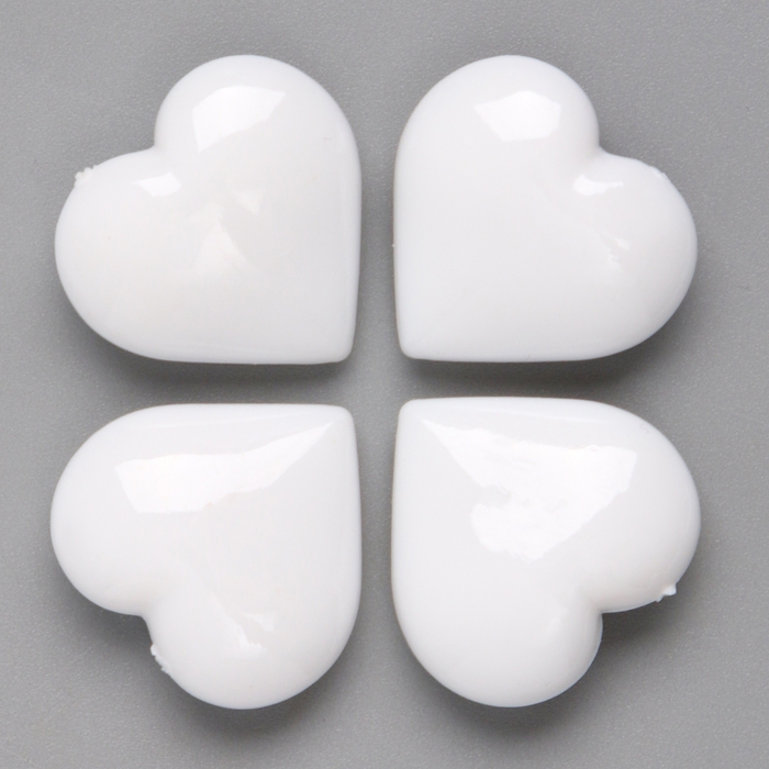 Сердечки пластиковые декоративные, набор 100 шт., размер 1 шт. — 2 × 2 см, цвет белый