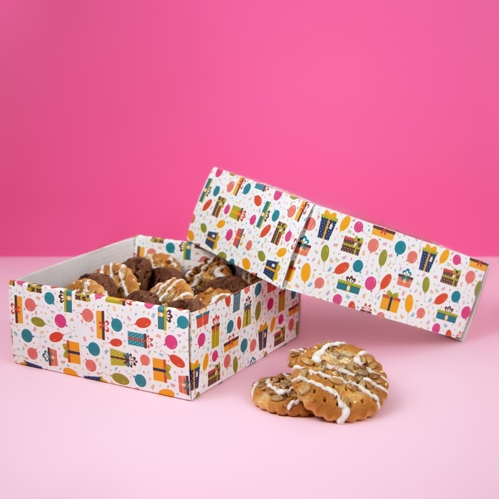 Коробка самосборная, крышка-дно, с окном, Коробка самосборная, крышка-дно, с окном,"Яркий подарок" 14,5 х 14,5 х 6 см