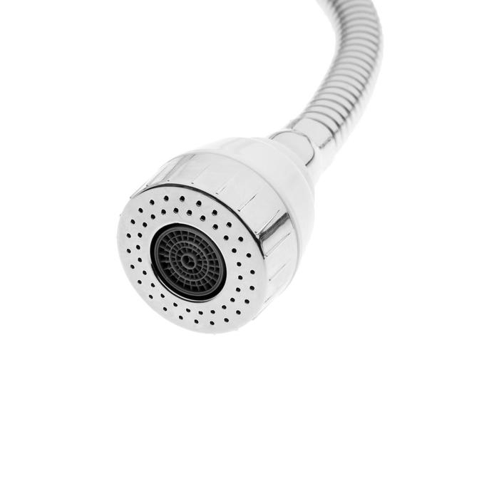 Смеситель для кухни  Смеситель для кухни "ЦС-СМ" ЭМ902044, двухвентильный, на гайке, гибкий излив, хром