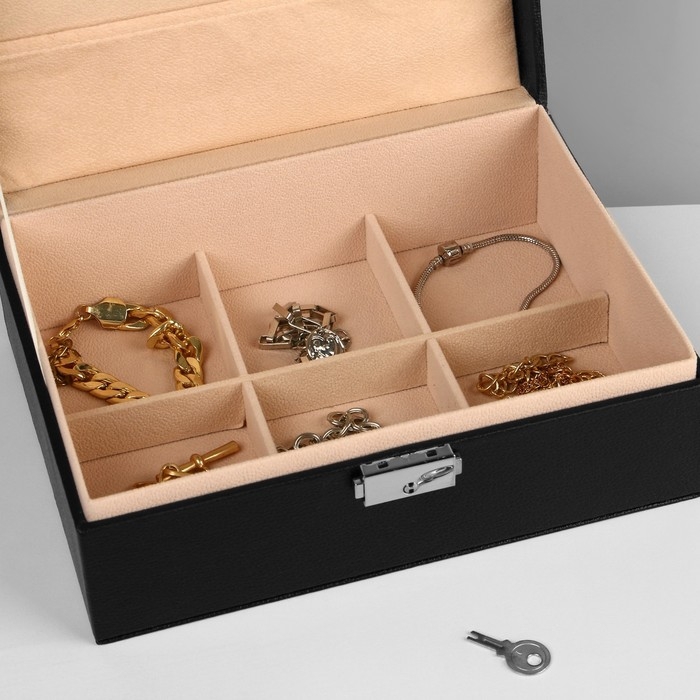 Подставка для украшений &laquo;Шкатулка&raquo; съёмная подставка,17&times;23&times;8,5 см, цвет чёрный