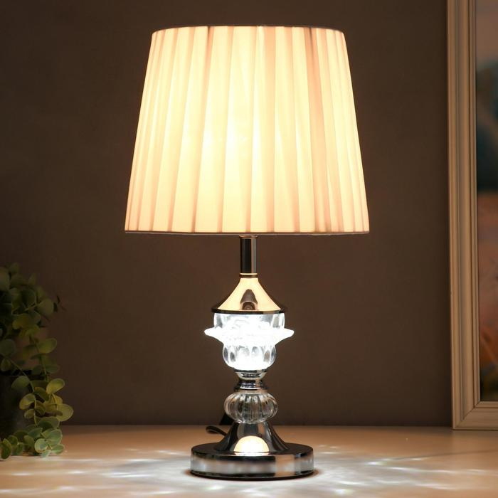 Лампа настольная с подсветкой "Адорно" 1х40Вт Е27 серебро 24х24х43 см RISALUX