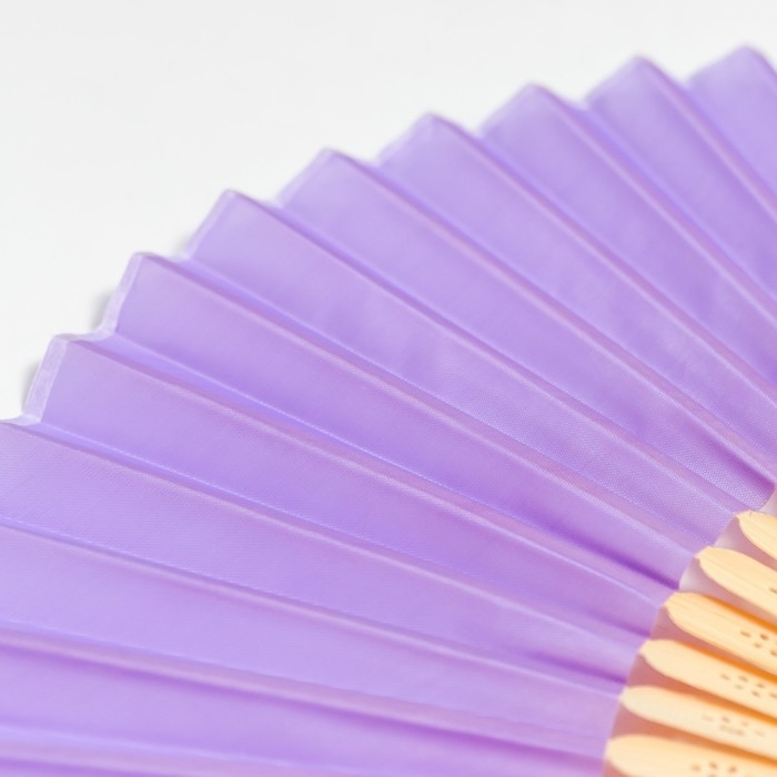 Веер бамбук, текстиль h=21 см  Веер бамбук, текстиль h=21 см "Моноцвет" в коробке, сиреневый