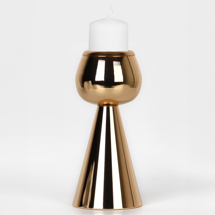 Подсвечник металл на 1 свечу «Гиацинт» цвет золото 8 х 8 х 21 см Подсвечник металл на 1 свечу «Гиацинт» цвет золото 8 х 8 х 21 см