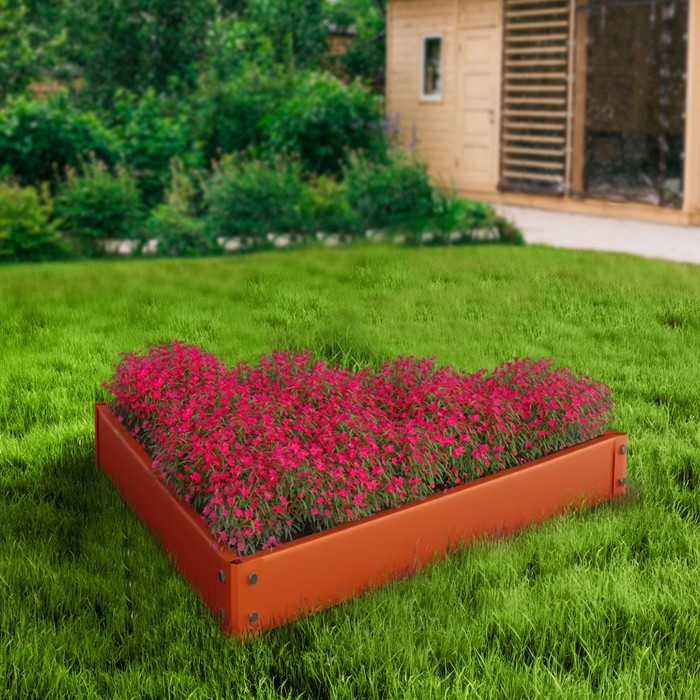Клумба оцинкованная, 50 × 15 см, оранжевая «Терция», Greengo Клумба оцинкованная, 50 × 15 см, оранжевая «Терция», Greengo