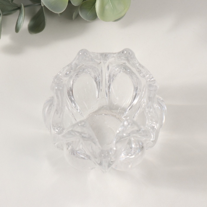 Подсвечник стекло на 1 свечу  Подсвечник стекло на 1 свечу "Остроконечный тюльпан" прозрачный 7х7х7 см