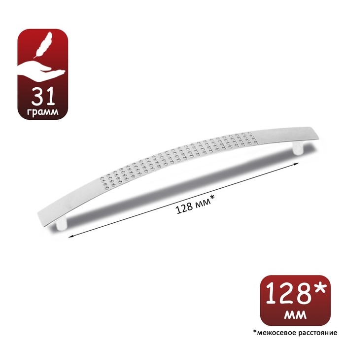 Ручка-скоба (мод.1012-128), м/о 128 мм, цвет хром, точка Ручка-скоба (мод.1012-128), м/о 128 мм, цвет хром, точка