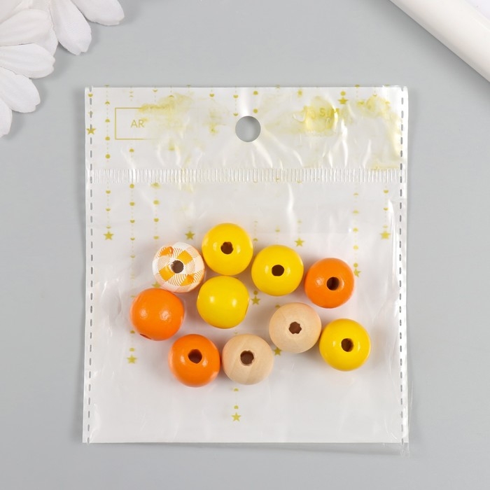 Бусины для творчества дерево Бусины для творчества дерево "Оттенки осени" набор 10 шт d=1,6 см