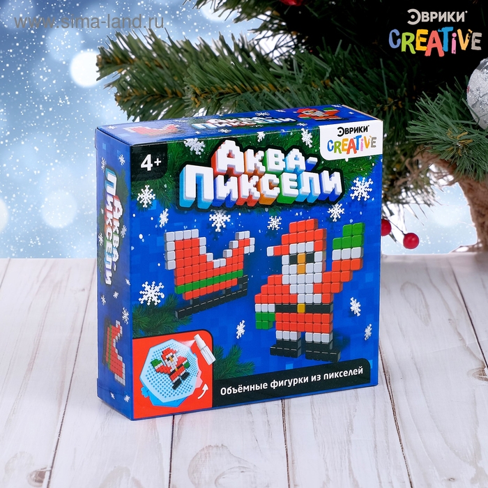 Аквапиксели «Дед Мороз и сани», 200 деталей Аквапиксели «Дед Мороз и сани», 200 деталей