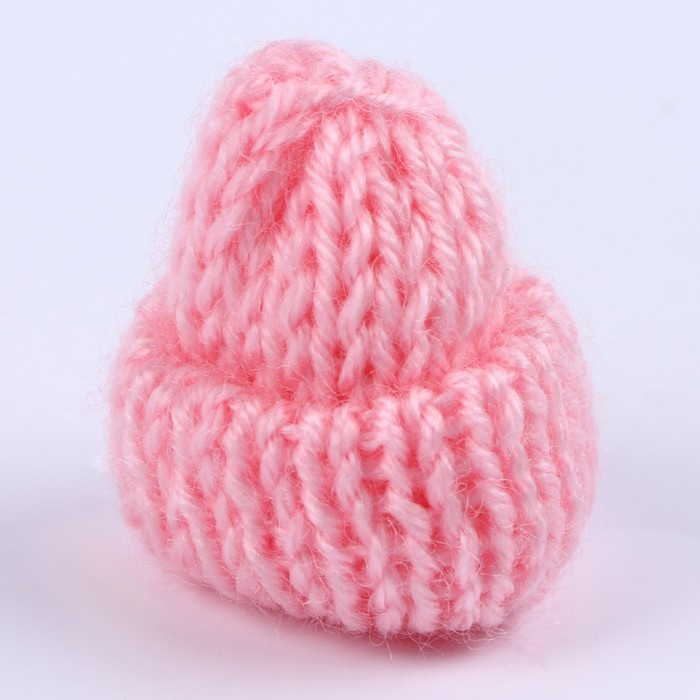 Шапка для игрушек вязаная, набор 10 шт., цвет розовый Шапка для игрушек вязаная, набор 10 шт., цвет розовый