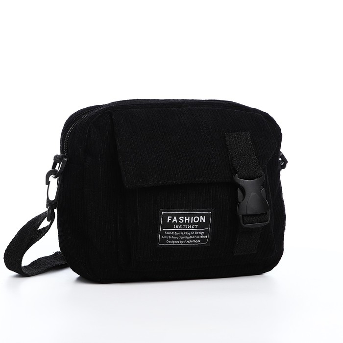 Сумка молодёжная на молнии, 1 наружный карман, цвет чёрный Сумка молодёжная на молнии, 1 наружный карман, цвет чёрный