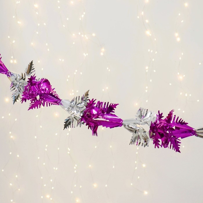 Растяжка  Растяжка "Снежинка" d-18 см 1,5 м, микс