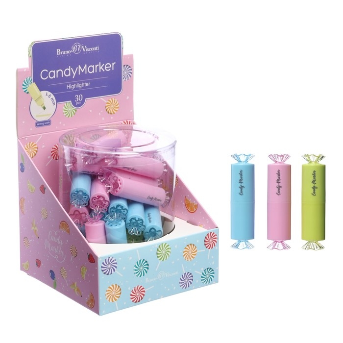 Маркер текстовыделитель 1-5 мм BrunoVisconti CandyMarker, МИКС Маркер текстовыделитель 1-5 мм BrunoVisconti CandyMarker, МИКС
