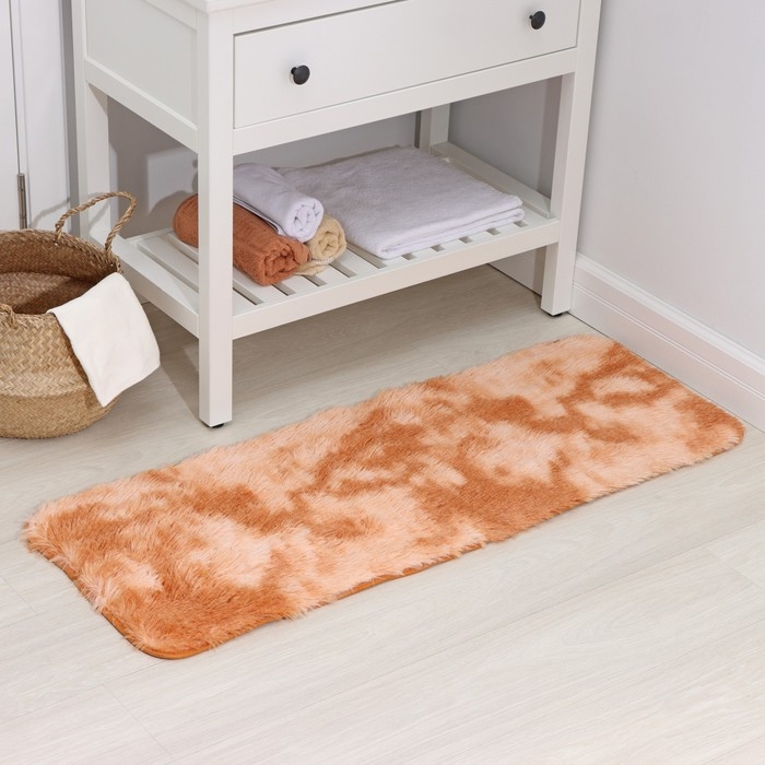 Коврик для дома Доляна «Зиг-заг», 45×120 см, цвет коричневый Коврик для дома Доляна «Зиг-заг», 45×120 см, цвет коричневый