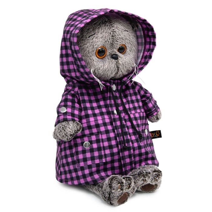 Мягкая игрушка «Кот Басик», в клетчатом плаще, 19 см Мягкая игрушка «Кот Басик», в клетчатом плаще, 19 см