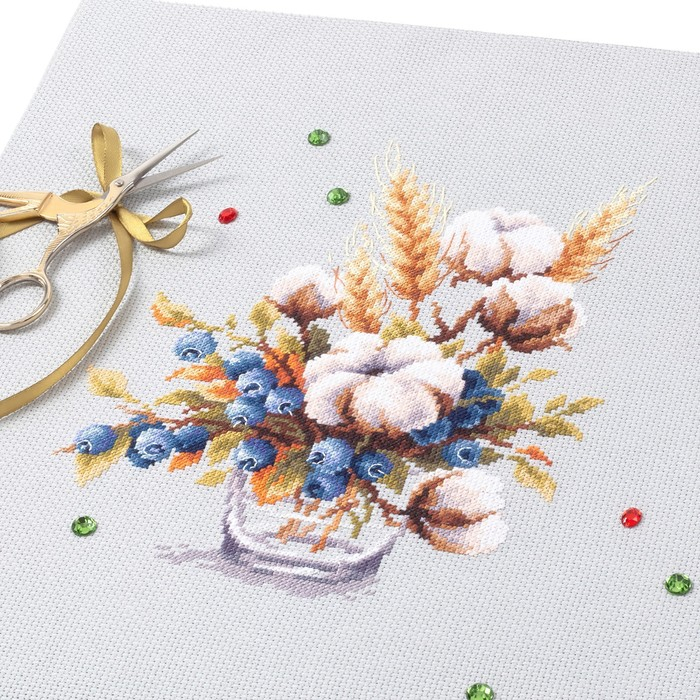 Набор для вышивания крестом «Хлопок и черника», 18 × 23 см Набор для вышивания крестом «Хлопок и черника», 18 × 23 см