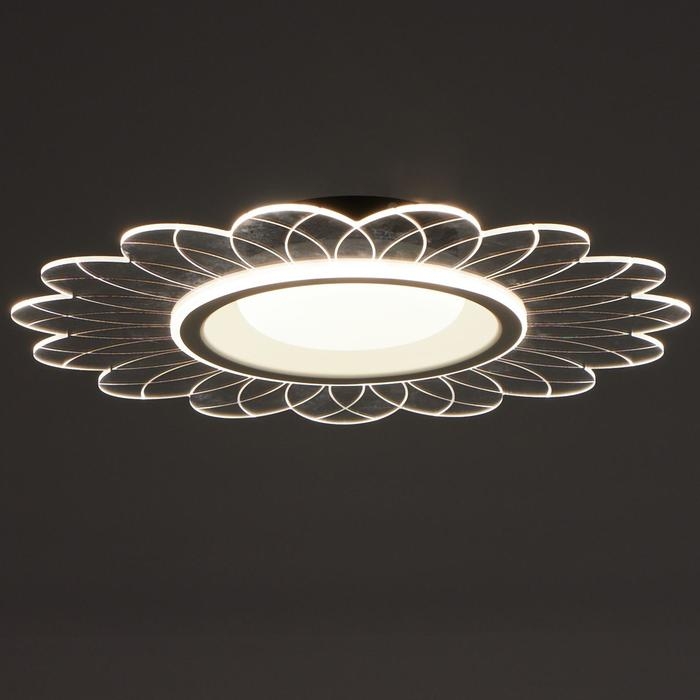 Люстра с ПДУ 1200/1 LED 52Вт 3000-6000К диммер белый-прозрачный 50х50х8 см BayerLux