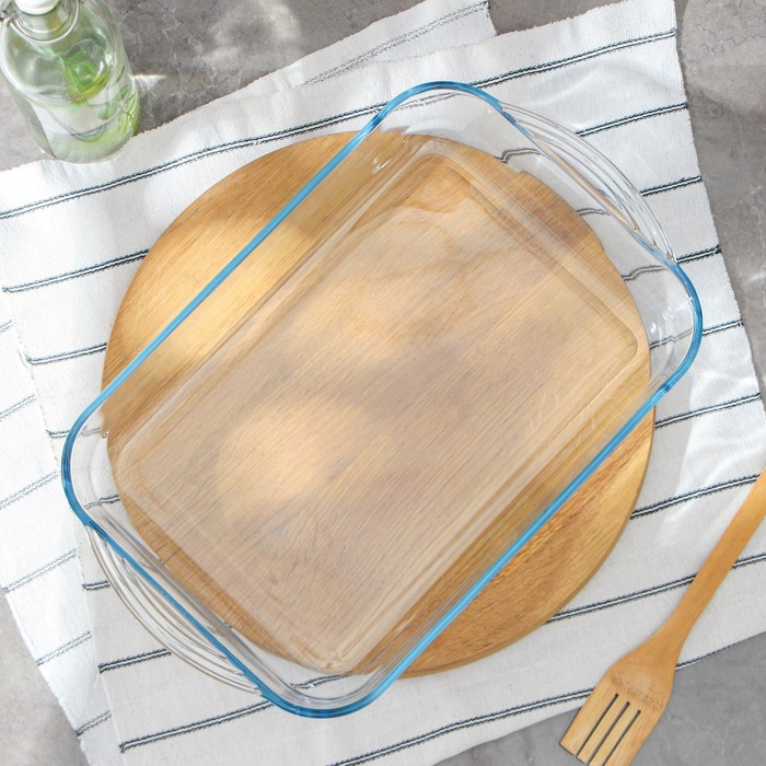 Форма для запекания Paşabah&ccedil;e Borcam, 3.5 л, прямоугольная, жаропрочное стекло, прозрачная