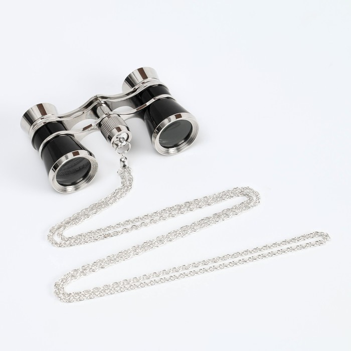 Бинокль театральный 3х25 хромированный, цвет чёрный Бинокль театральный 3х25 хромированный, цвет чёрный