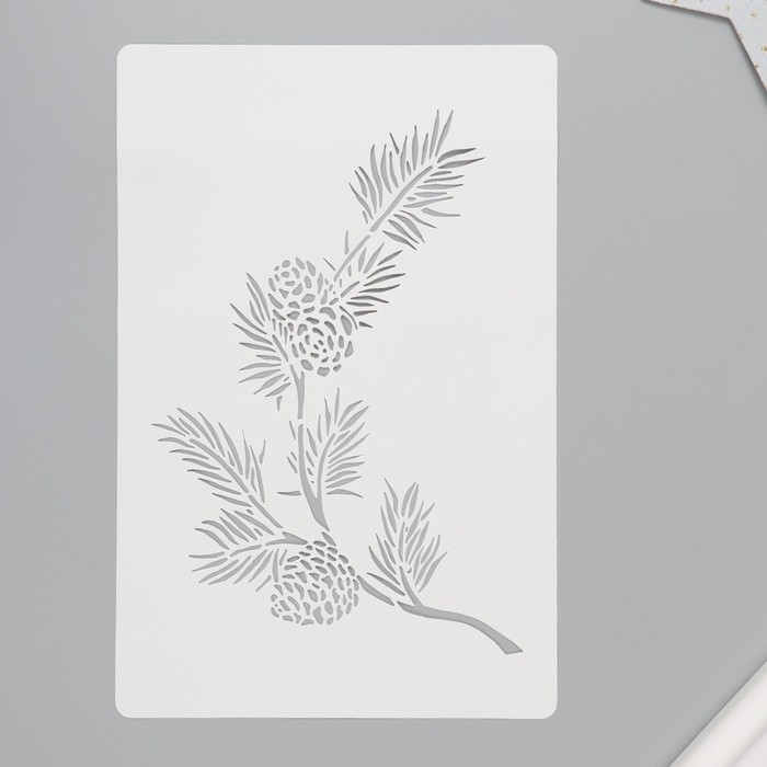 Трафарет пластиковый Трафарет пластиковый "Веточка ели", размер 16х24 см