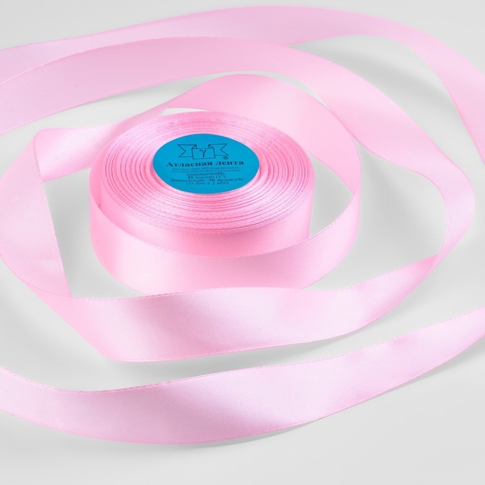 Лента атласная, 25 мм × 33 ± 2 м, цвет светло-розовый №067 Лента атласная, 25 мм × 33 ± 2 м, цвет светло-розовый №067