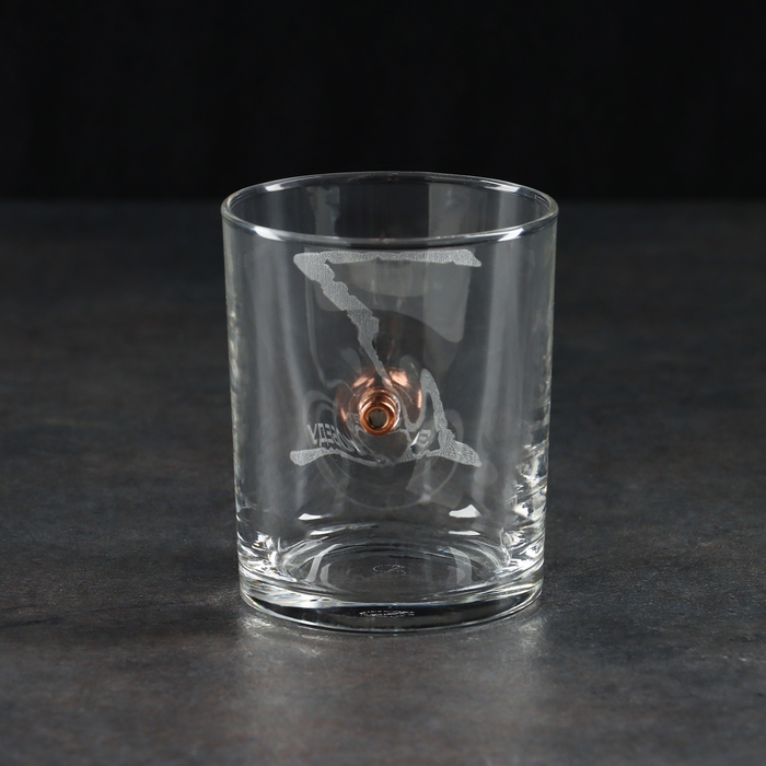 Стакан Стакан "Непробиваемый. Zа победу", с пулей, для виски, 250 мл