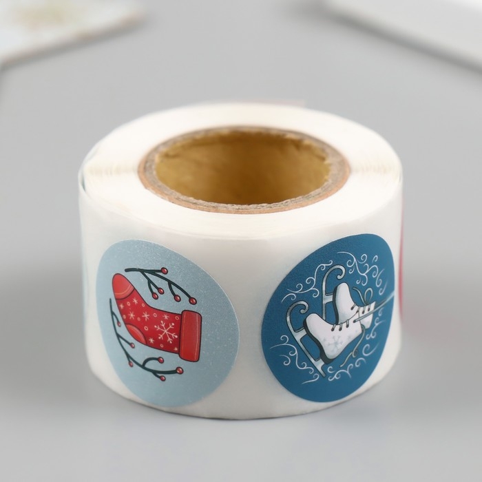 Наклейка бумага Наклейка бумага "Лисёнок" d=2,5 см 252 шт в рулоне