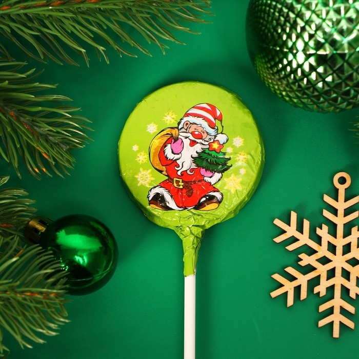 Новый год. Шоколадная фигурка Медаль на палочке Новый год. Шоколадная фигурка Медаль на палочке " С Новый годом!", МИКС, 18 г