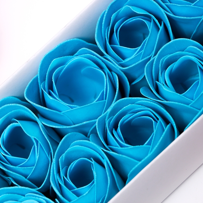 Мыльные розочки, синие, набор 10 шт. Мыльные розочки, синие, набор 10 шт.
