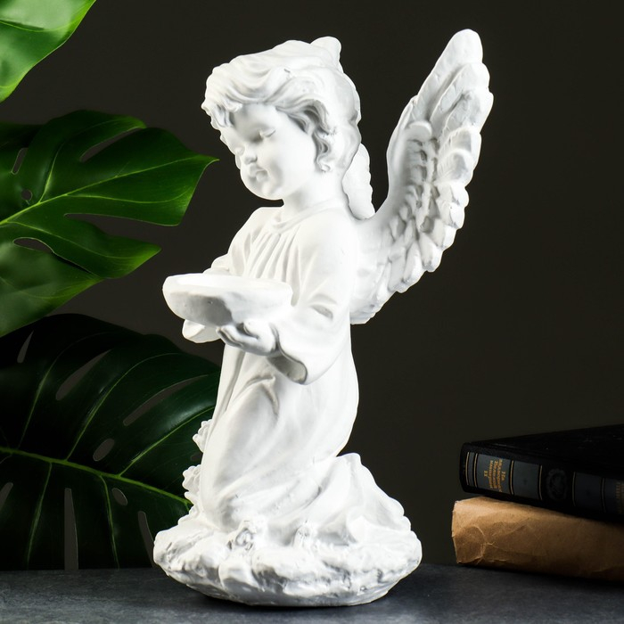 Фигура  Фигура "Ангел с чашей" белый 19х19х33см