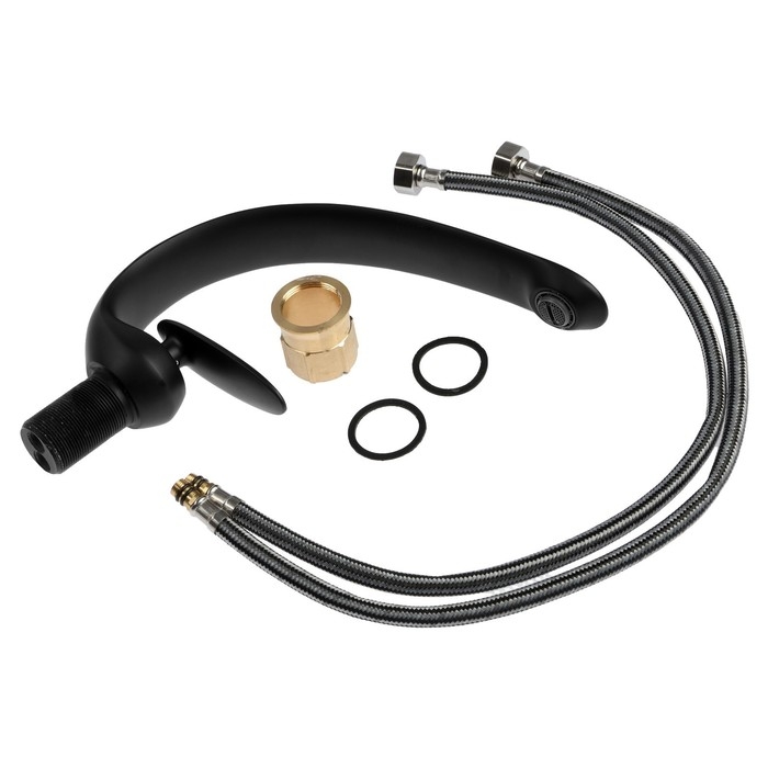 Смеситель для раковины ZEIN Z3878, однорычажный, интерьерный, высота 18 см, латунь, черный Смеситель для раковины ZEIN Z3878, однорычажный, интерьерный, высота 18 см, латунь, черный