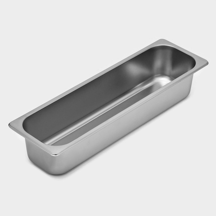 Гастроемкость 2/4 из нержавеющей стали, 100 мм, 53×16,4×10 см, толщина 0,8 мм Гастроемкость 2/4 из нержавеющей стали, 100 мм, 53×16,4×10 см, толщина 0,8 мм