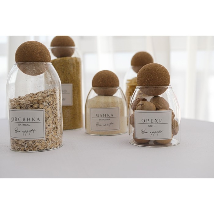 Наклейки на банки для круп и специй, 40 шт, 7 х 5 см,  4 х 3 см