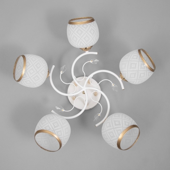 Люстра Люстра "Фрида" 5хЕ27 40Вт бело-золотой 58х58х27 см BayerLux