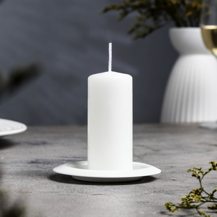 Подсвечник Подсвечник "Чашка" металл, 9,4х1,2 см, белый