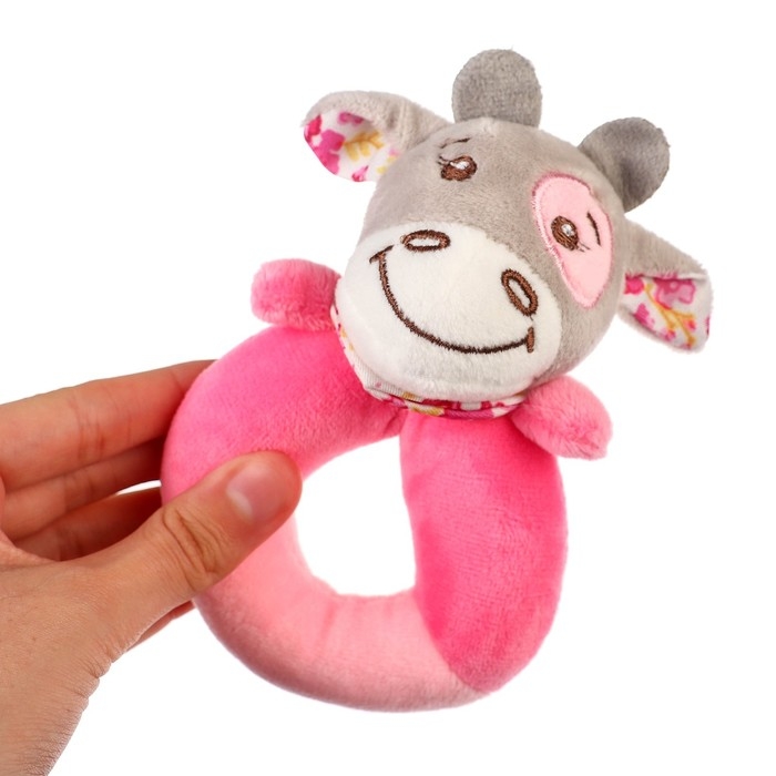 Погремушка мягкая на кольце «Коровка - пищалка», Крошка Я Погремушка мягкая на кольце «Коровка - пищалка», Крошка Я