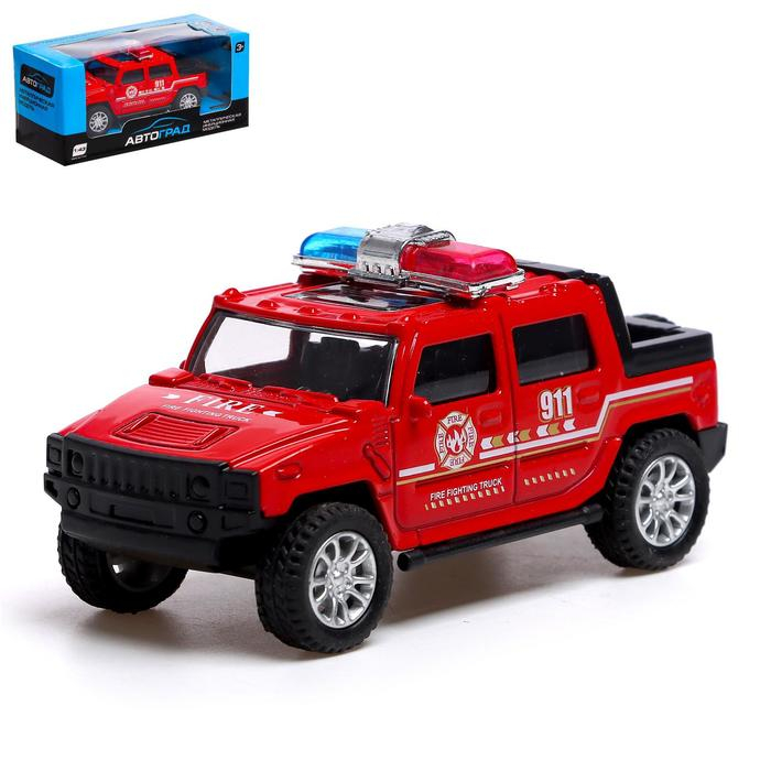 Машина металлическая «Пожарная служба», масштаб 1:43, инерция Машина металлическая «Пожарная служба», масштаб 1:43, инерция