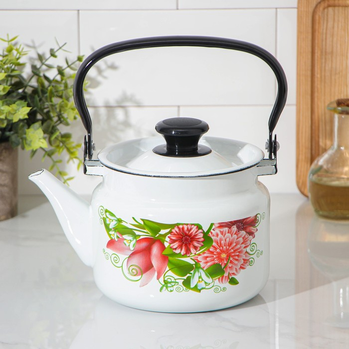 Чайник цилиндрический, 2 л, индукция, деколь МИКС, цвет белый Чайник цилиндрический, 2 л, индукция, деколь МИКС, цвет белый