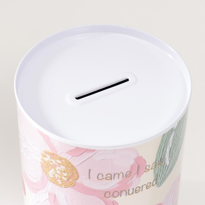 Копилка металл банка Копилка металл банка "Цветы шиповника" 8х8х12 см