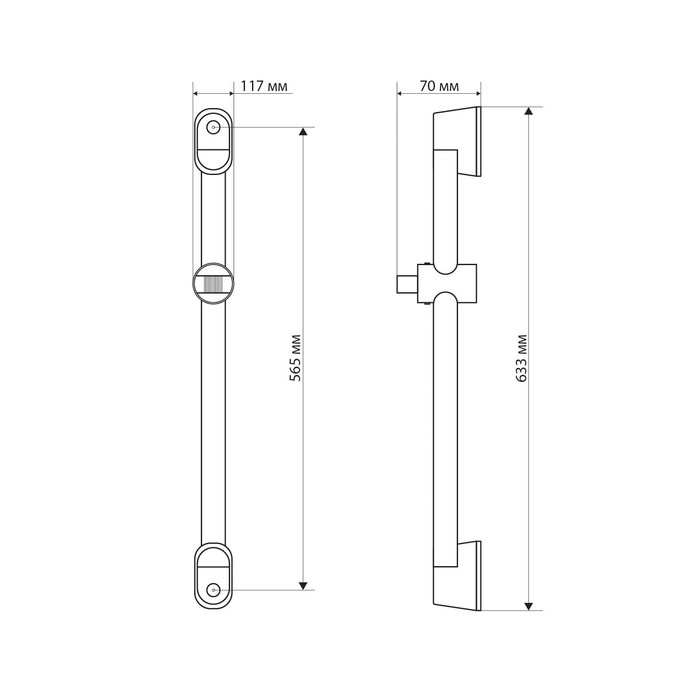 Душевая стойка ZEIN S03, винтовой держатель из пластика, крепеж, сатин Душевая стойка ZEIN S03, винтовой держатель из пластика, крепеж, сатин