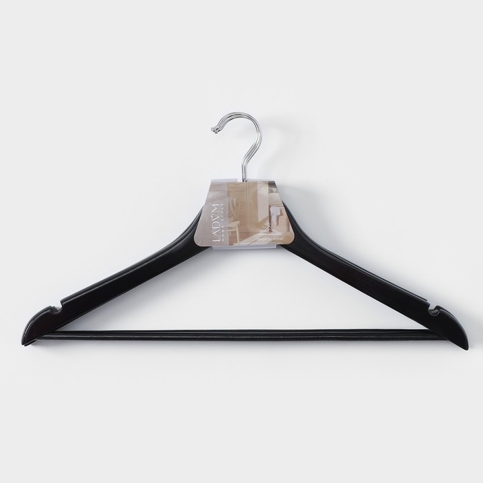 Плечики - вешалки для одежды LaDо́m Bois, 3 шт, с перекладиной, широкие плечики, деревянные сорт А, 44,5&times;1,2&times;23 см