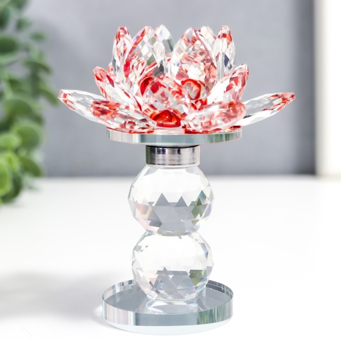 Сувенир стекло  Сувенир стекло "Лотос на пьедестале" вращается 10,5х8,5х8,5 см
