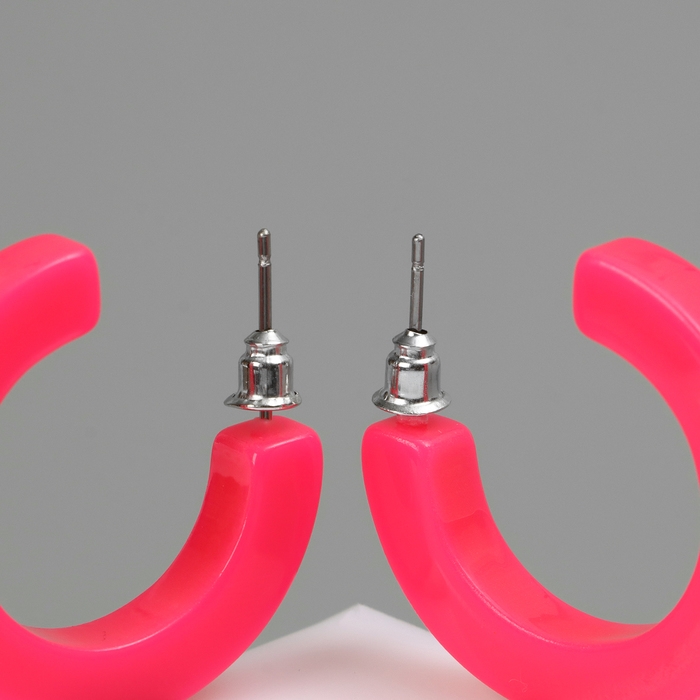 Серьги-кольца «Дуга», цвет розовый, d=3 см Серьги-кольца «Дуга», цвет розовый, d=3 см